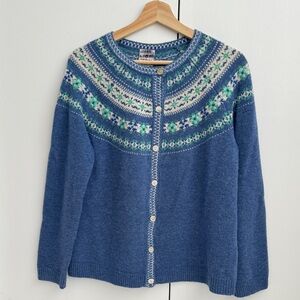 Appleseed's Blue Patterned Cardigan